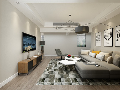 奶咖色墻面與淺灰布藝沙發(fā) 打造溫馨雅致的客廳空間